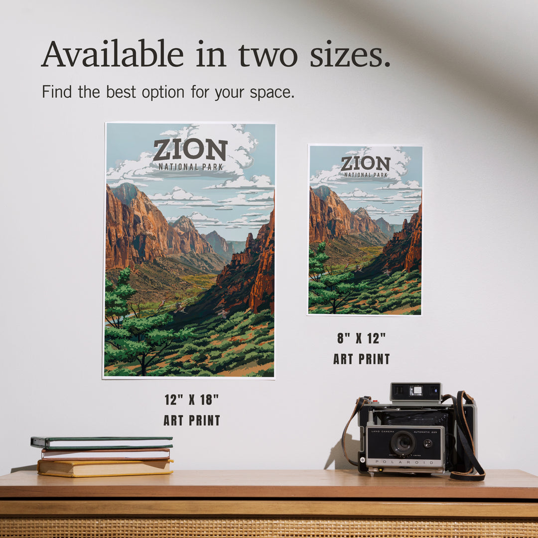 Zion National Park, Utah, Painterly National Park Series, Art & Giclee Prints