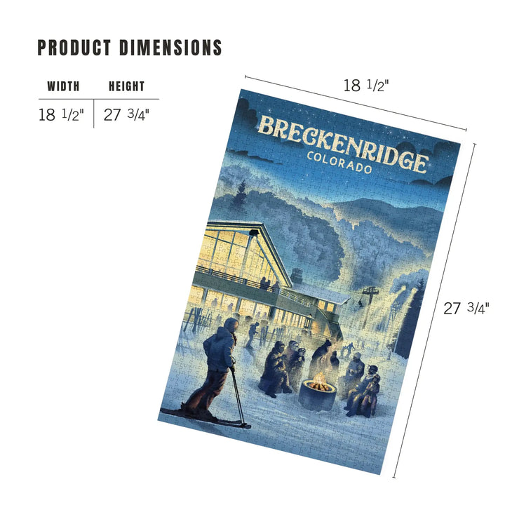 Breckenridge, Colorado, Snow Lodge, Lithograph, Jigsaw Puzzle