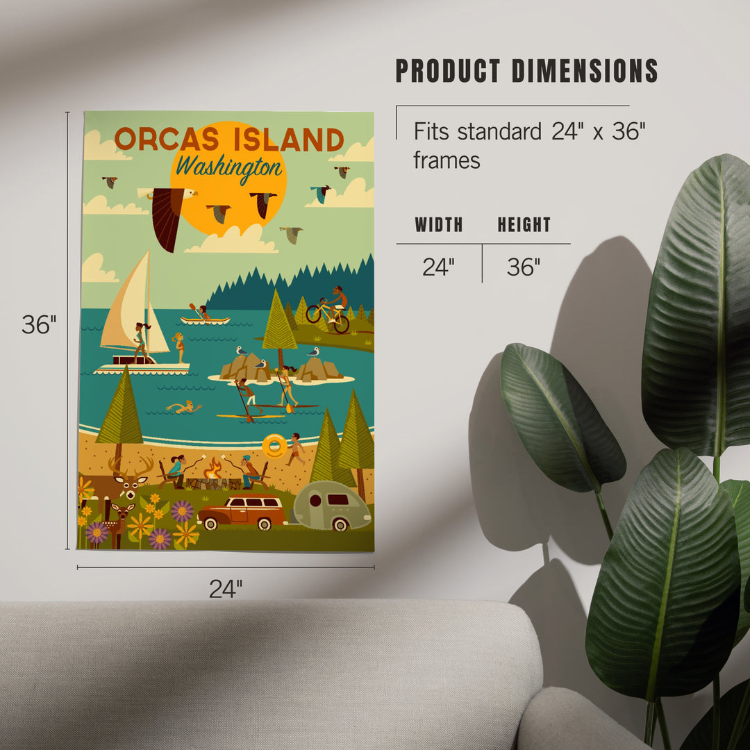 Orcas Island, Washington, Island, Geometric, Art & Giclee Prints