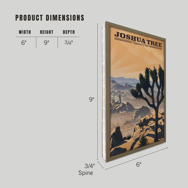 Lined 6x9 Journal, Joshua Tree National Park, California, Lithograph National Park Series, Lay Flat, 193 Pages, FSC paper
