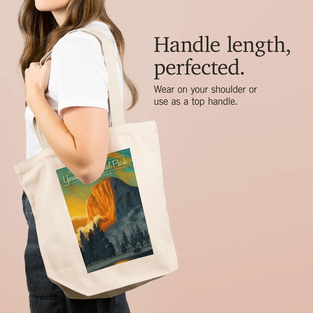 Yosemite National Park, California, El Capitan, Oil Painting, Tote Bag