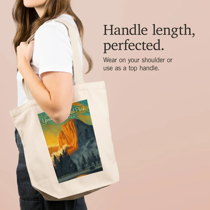 Yosemite National Park, California, El Capitan, Oil Painting, Tote Bag