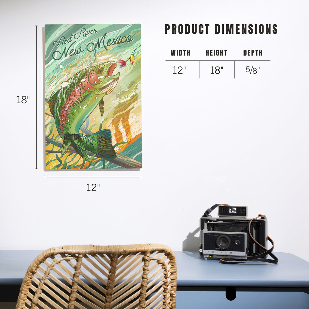 Red River, New Mexico, Get Outside, Fishing, Underwater Trout, Wood Signs and Postcards
