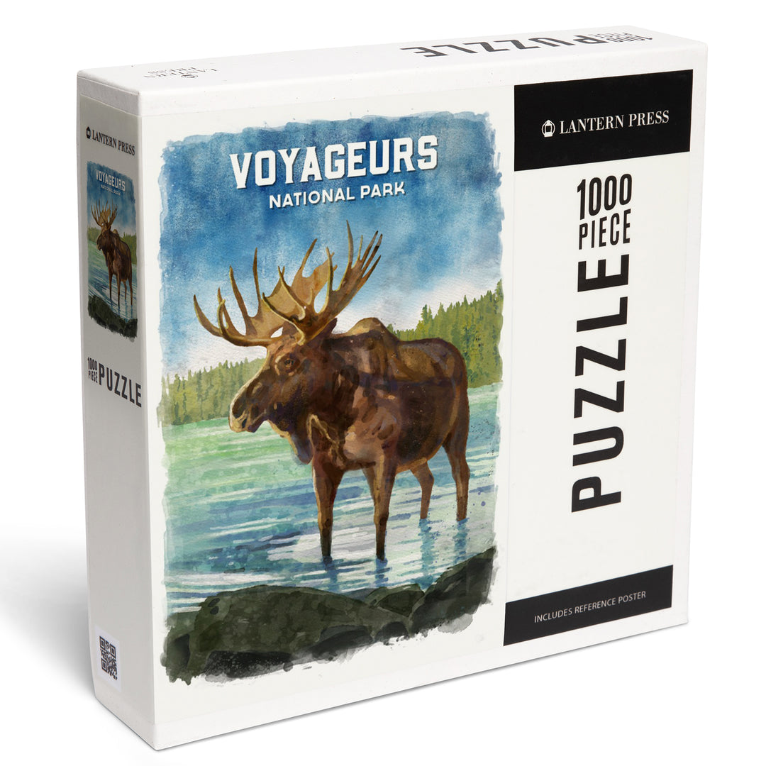 Voyageurs National Park, Minnesota, Watercolor Study, Moose, Jigsaw Puzzle