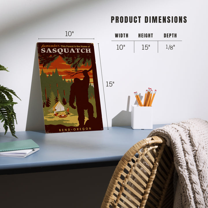 Bend, Oregon, Home of Sasquatch, Wood Signs and Postcards