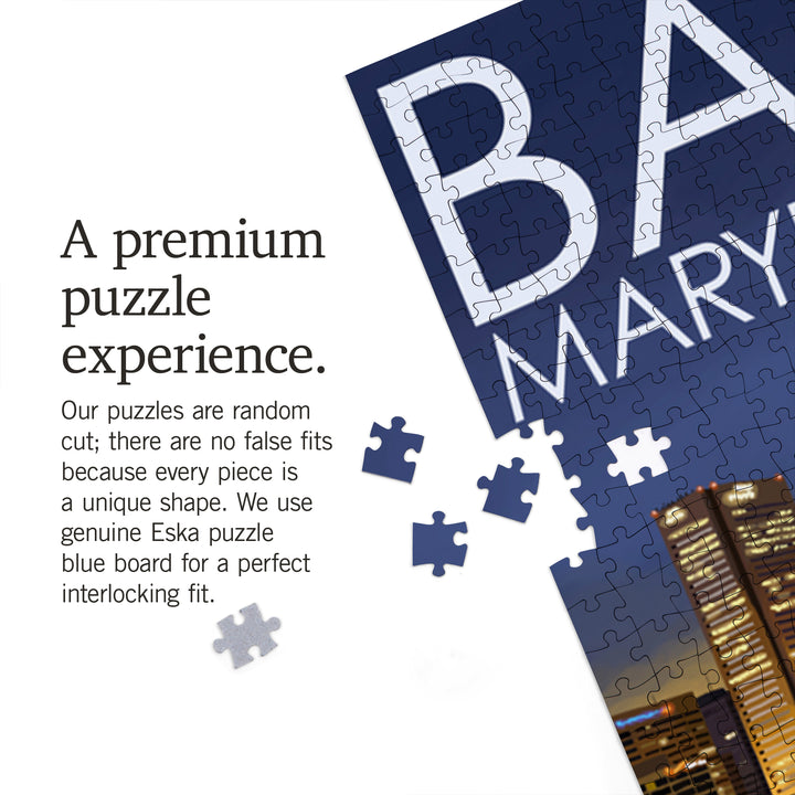 Baltimore, Maryland, Skyline at Night, Jigsaw Puzzle