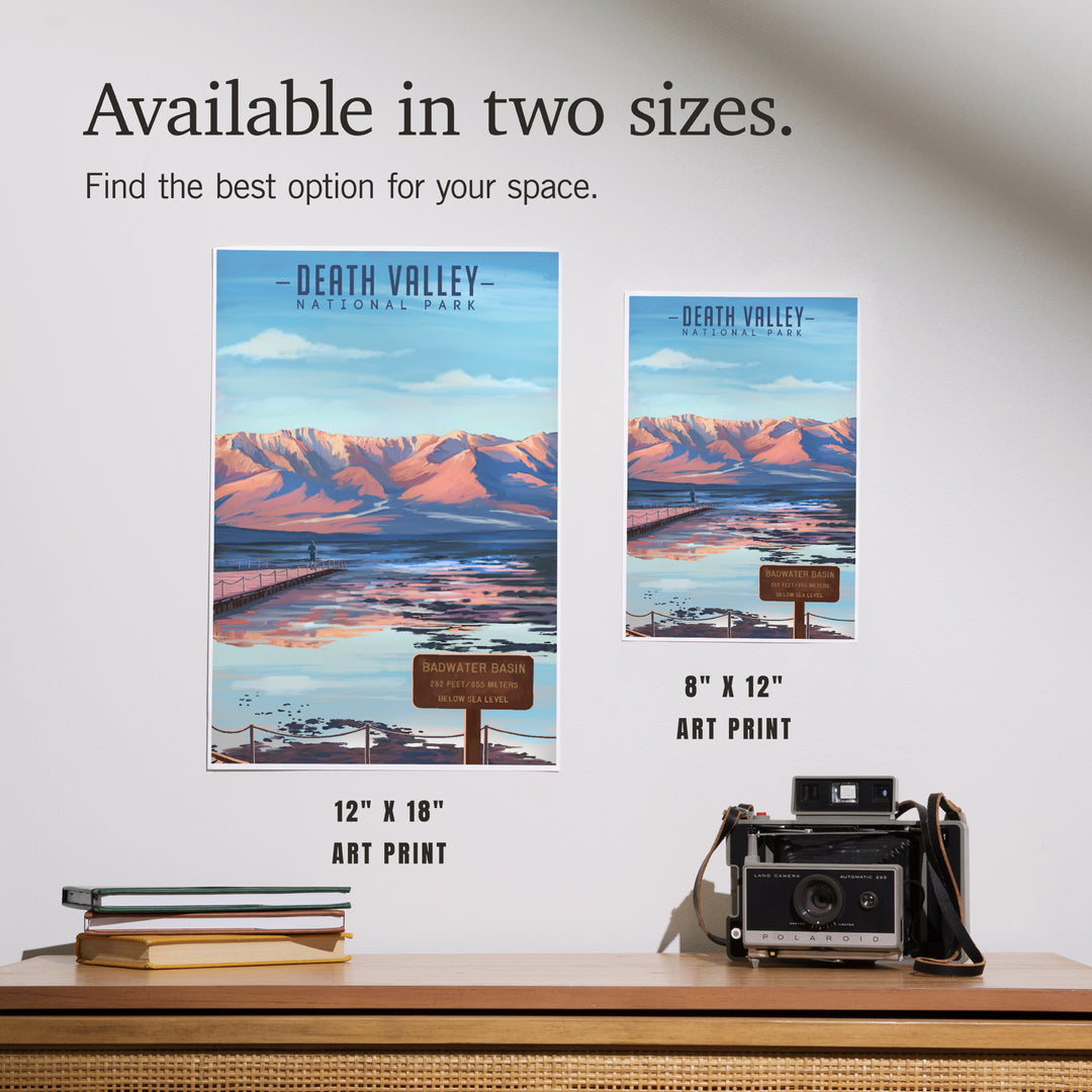 Death Valley National Park, California, Badwater Basin, Oil Painting, Art & Giclee Prints