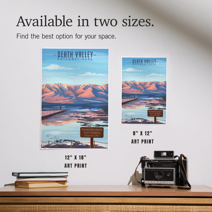 Death Valley National Park, California, Badwater Basin, Oil Painting, Art & Giclee Prints