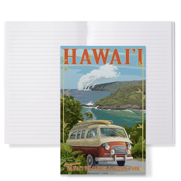 Lined 6x9 Journal, Hawaii Volcanoes National Park, Camper Van, Lay Flat, 193 Pages, FSC paper