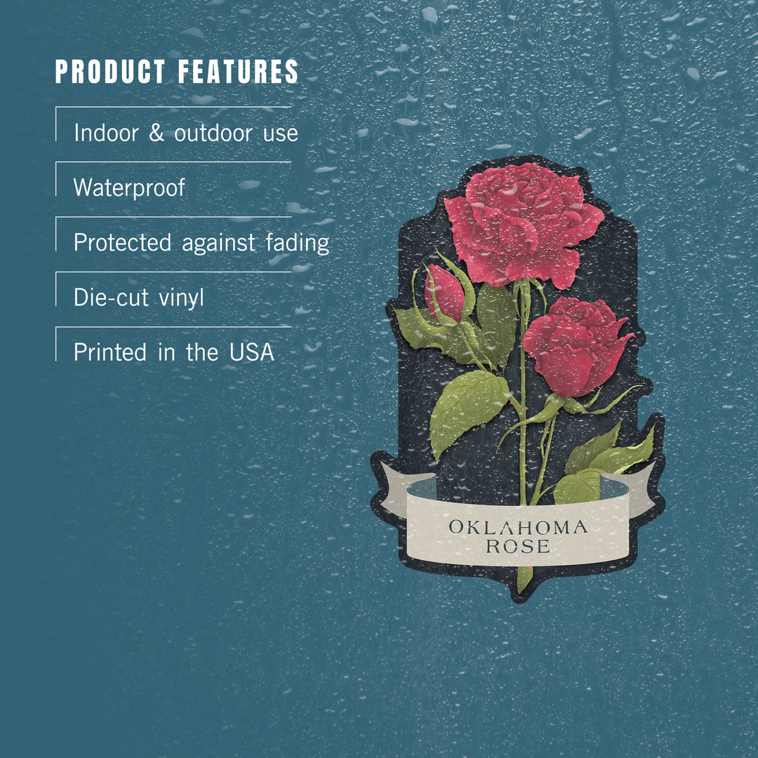 Vintage Flora Noir, Oklahoma Rose, Vinyl Sticker