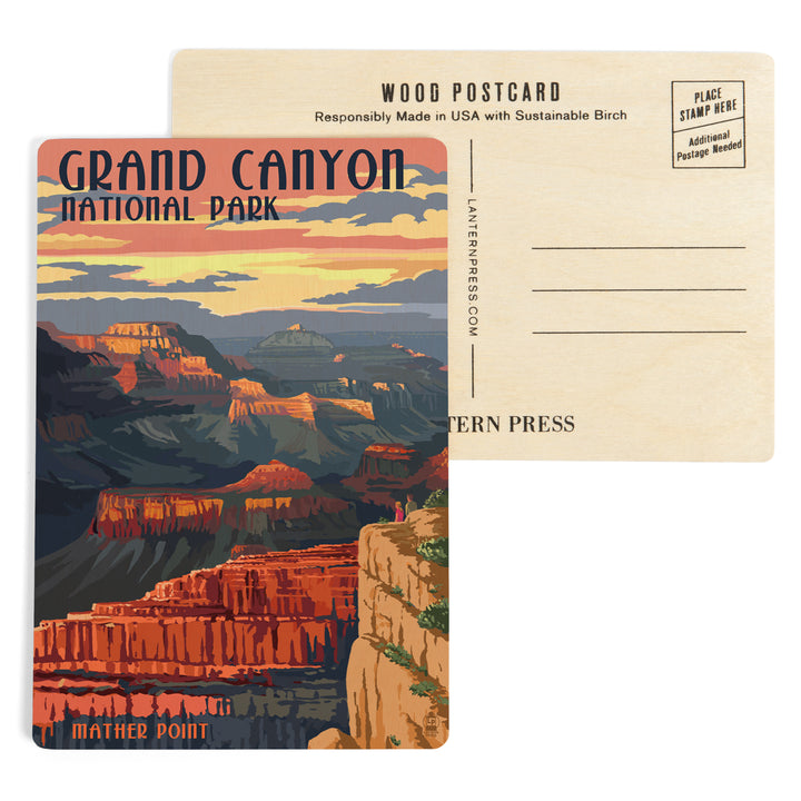 Grand Canyon National Park, Arizona, Mather Point, Wood Sign and Postcards