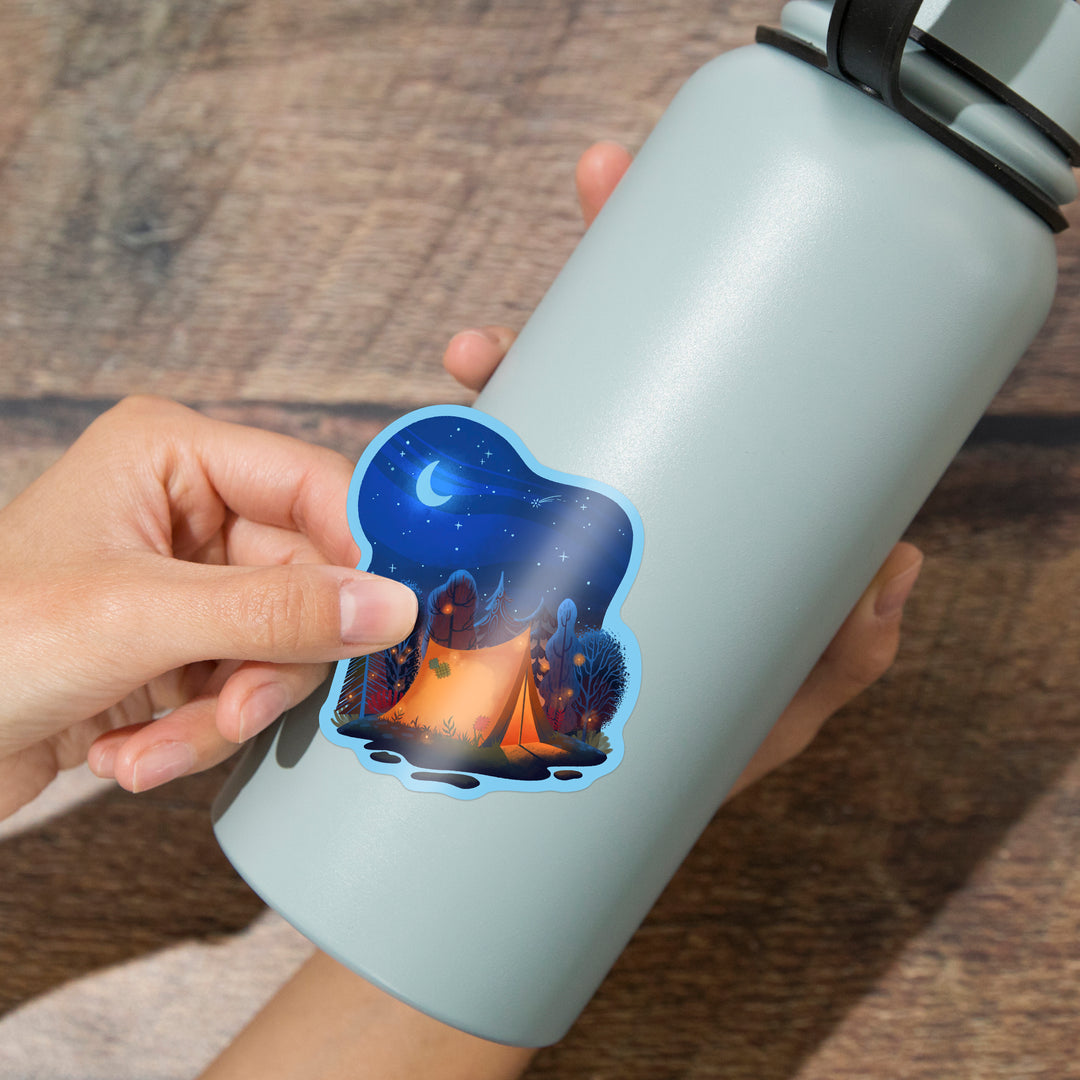 Storybook, Camping, Vinyl Sticker