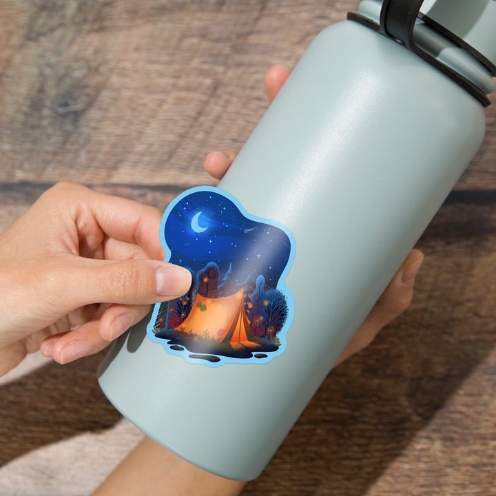 Storybook, Camping, Vinyl Sticker