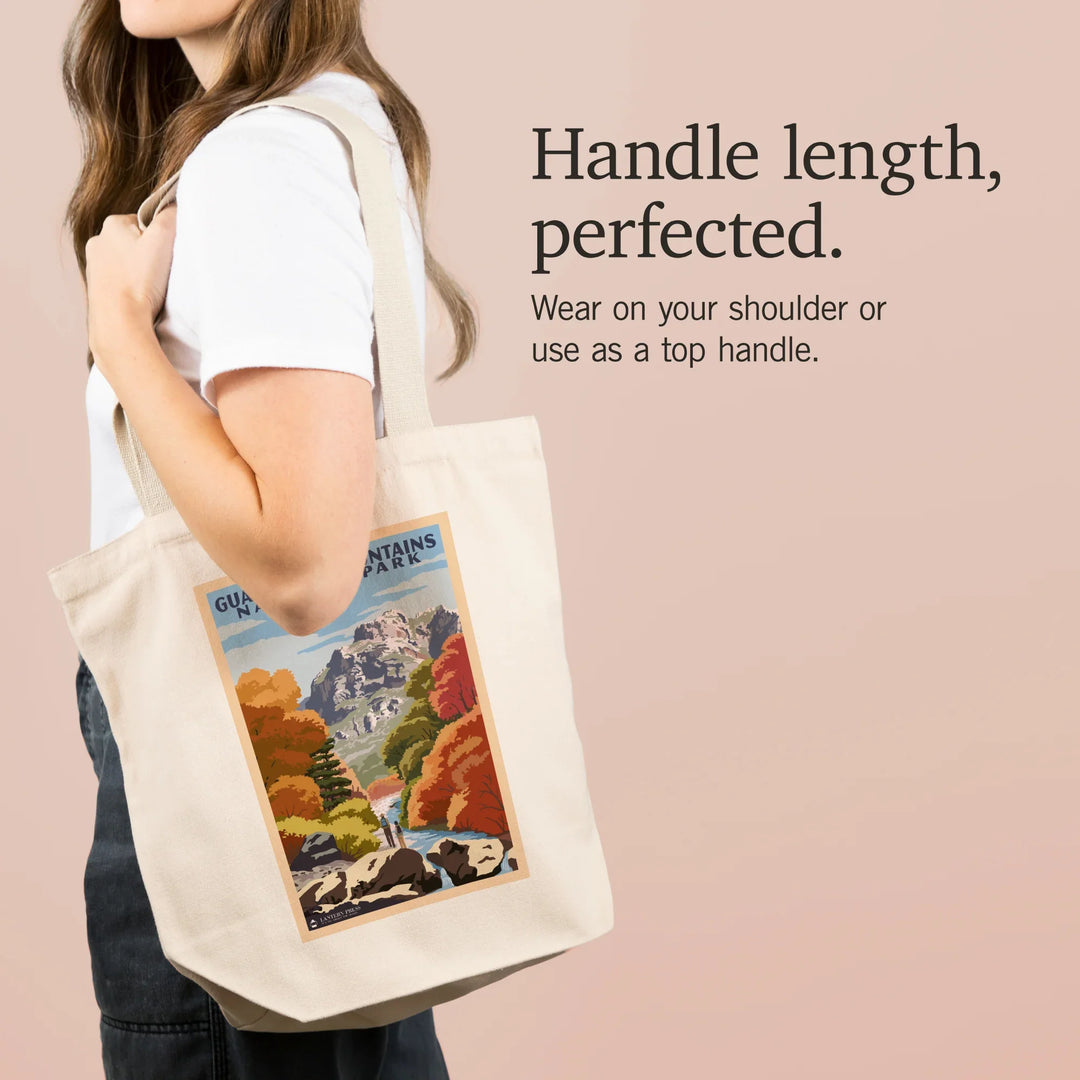 Guadalupe Mountains National Park, Hikers and River In Fall, Tote Bag