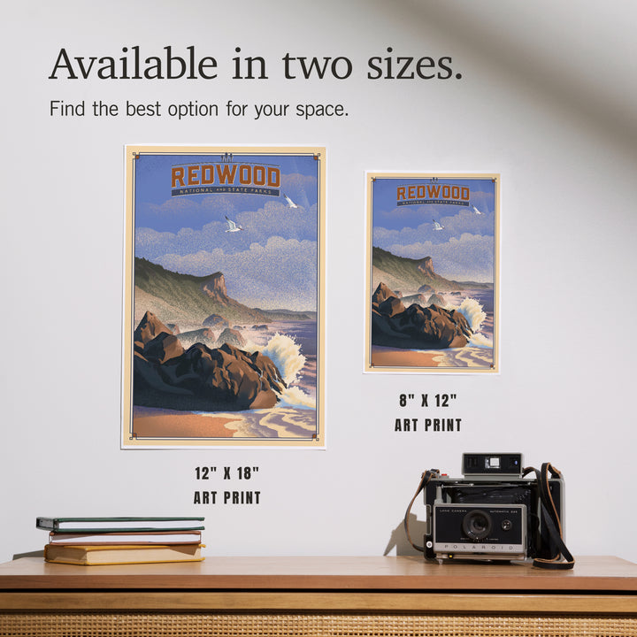 Redwood National and State Parks, California, Lithograph National Park Series, Art & Giclee Prints