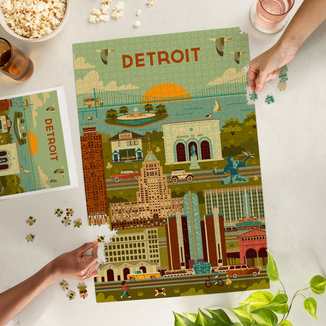 Detroit, Michigan, Geometric, 1000 Piece Jigsaw Puzzle
