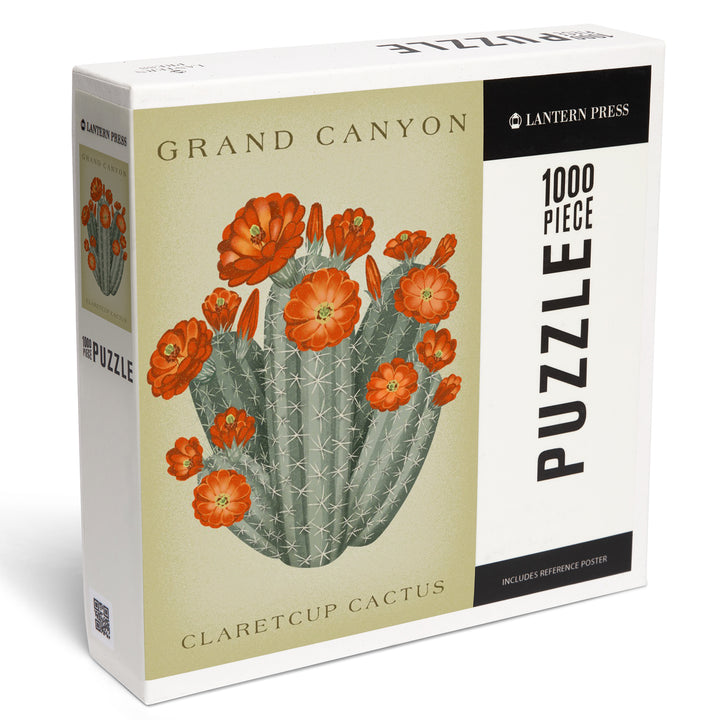 Grand Canyon, Claretcup Cactus, Vintage Flora, Jigsaw Puzzle