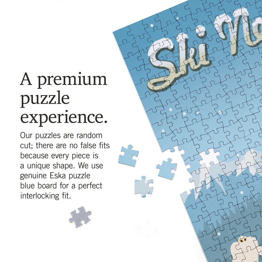 New Hampshire, Retro Ski Resort, 1000 Piece Jigsaw Puzzle