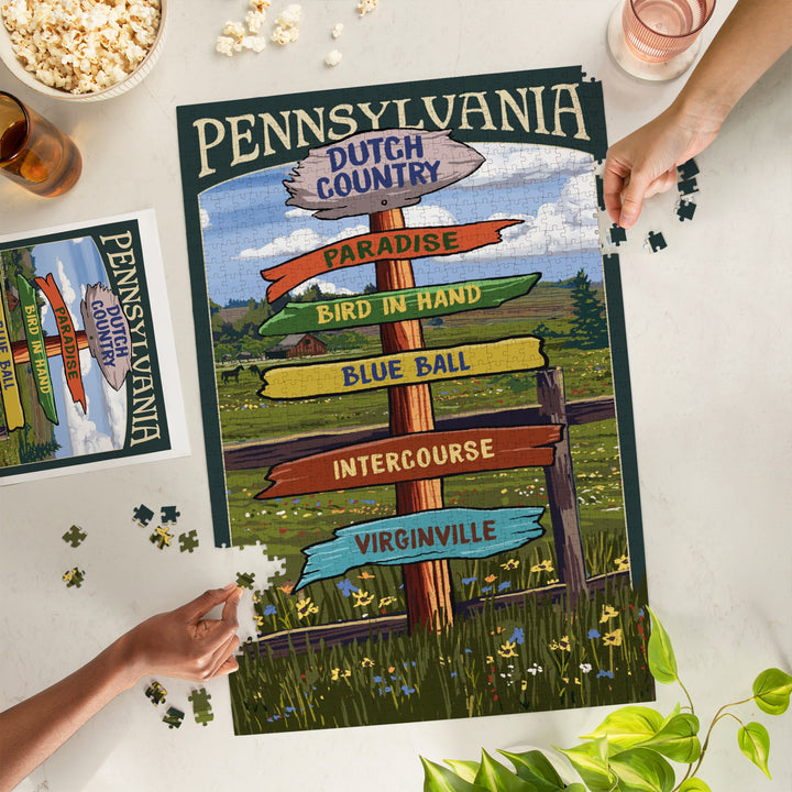 Lancaster County, Pennsylvania, Destination Signpost, Jigsaw Puzzle