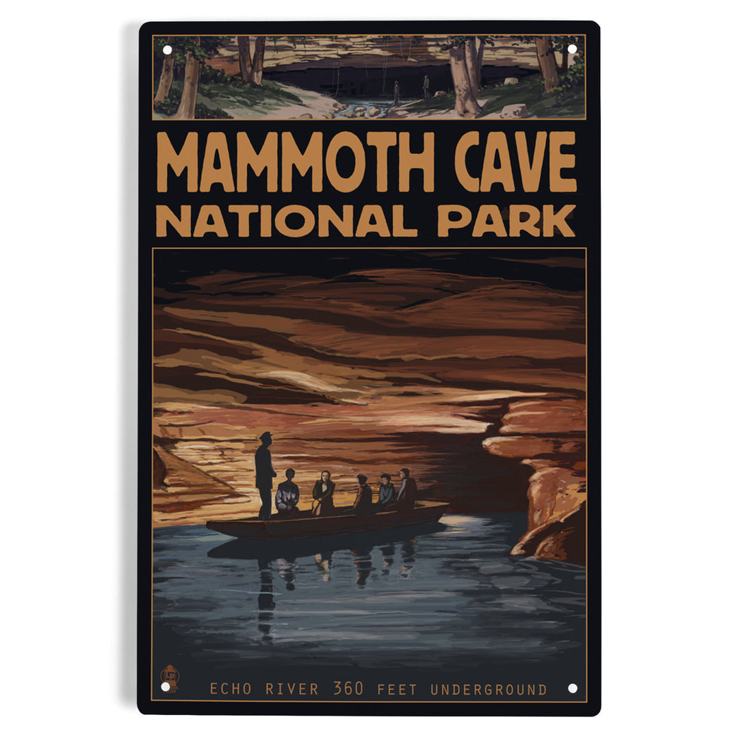 Mammoth Cave National Park, Kentucky, Echo River, Metal Signs - Lantern Press