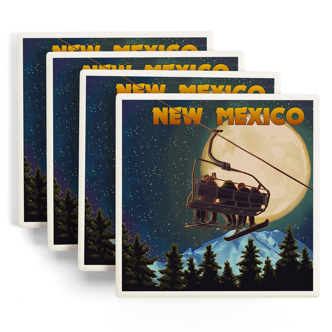 New Mexico Ski Lift, Full Moon Snowboarder, Coasters