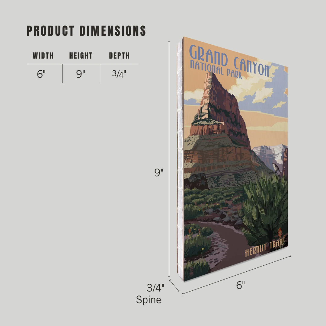 Lined 6x9 Journal, Grand Canyon National Park, Arizona, Hermit Trail, Lay Flat, 193 Pages, FSC paper