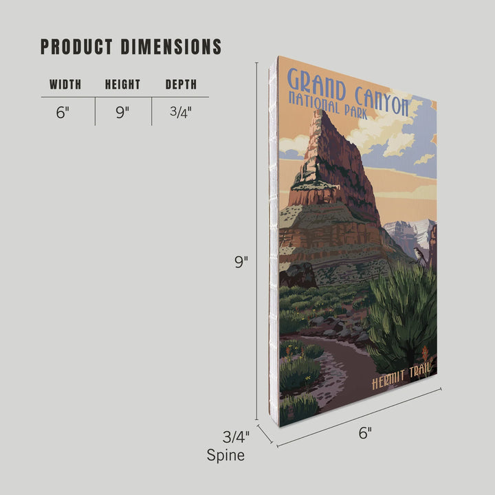Lined 6x9 Journal, Grand Canyon National Park, Arizona, Hermit Trail, Lay Flat, 193 Pages, FSC paper