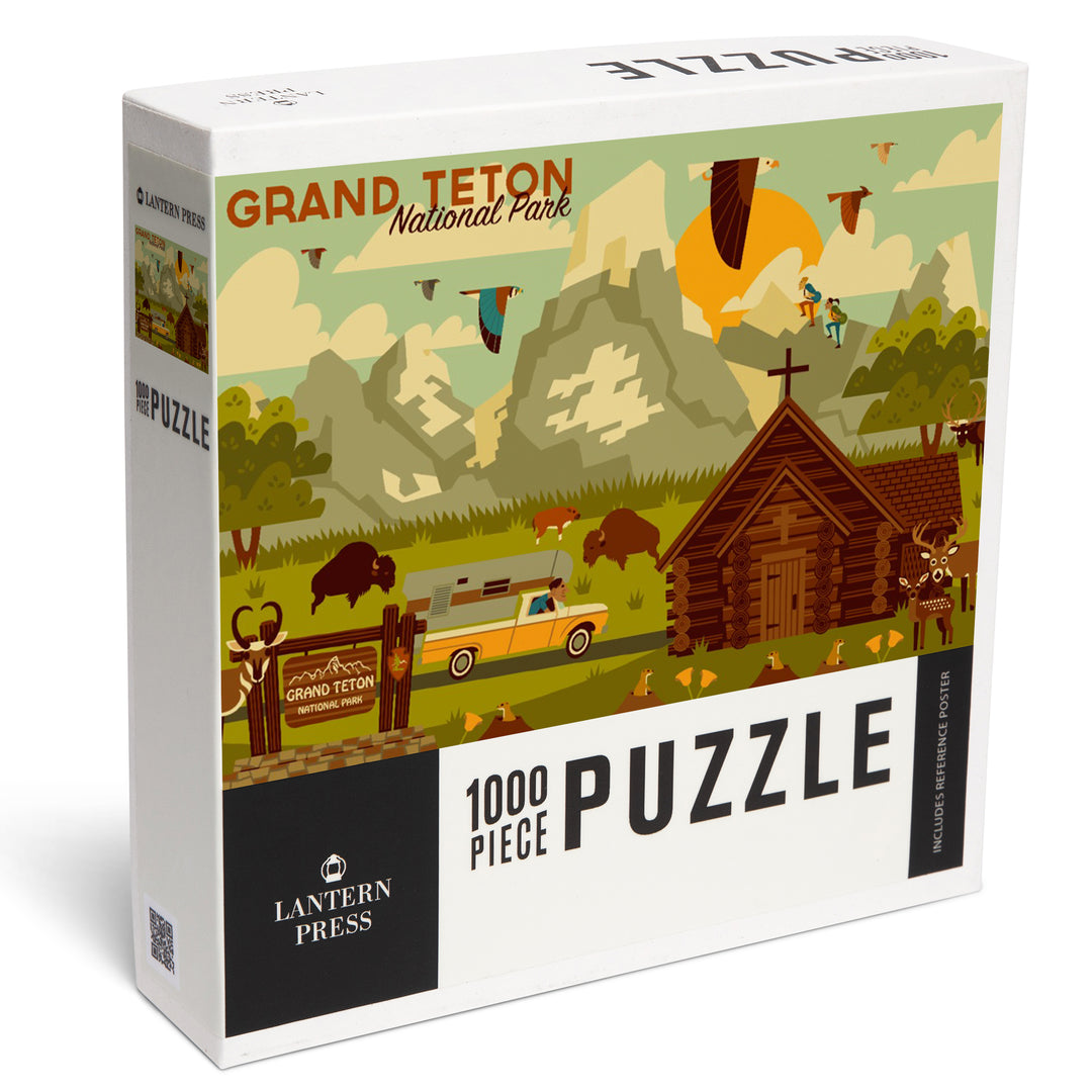 Grand Teton National Park, Wyoming, Geometric Experience Collection, Jigsaw Puzzle