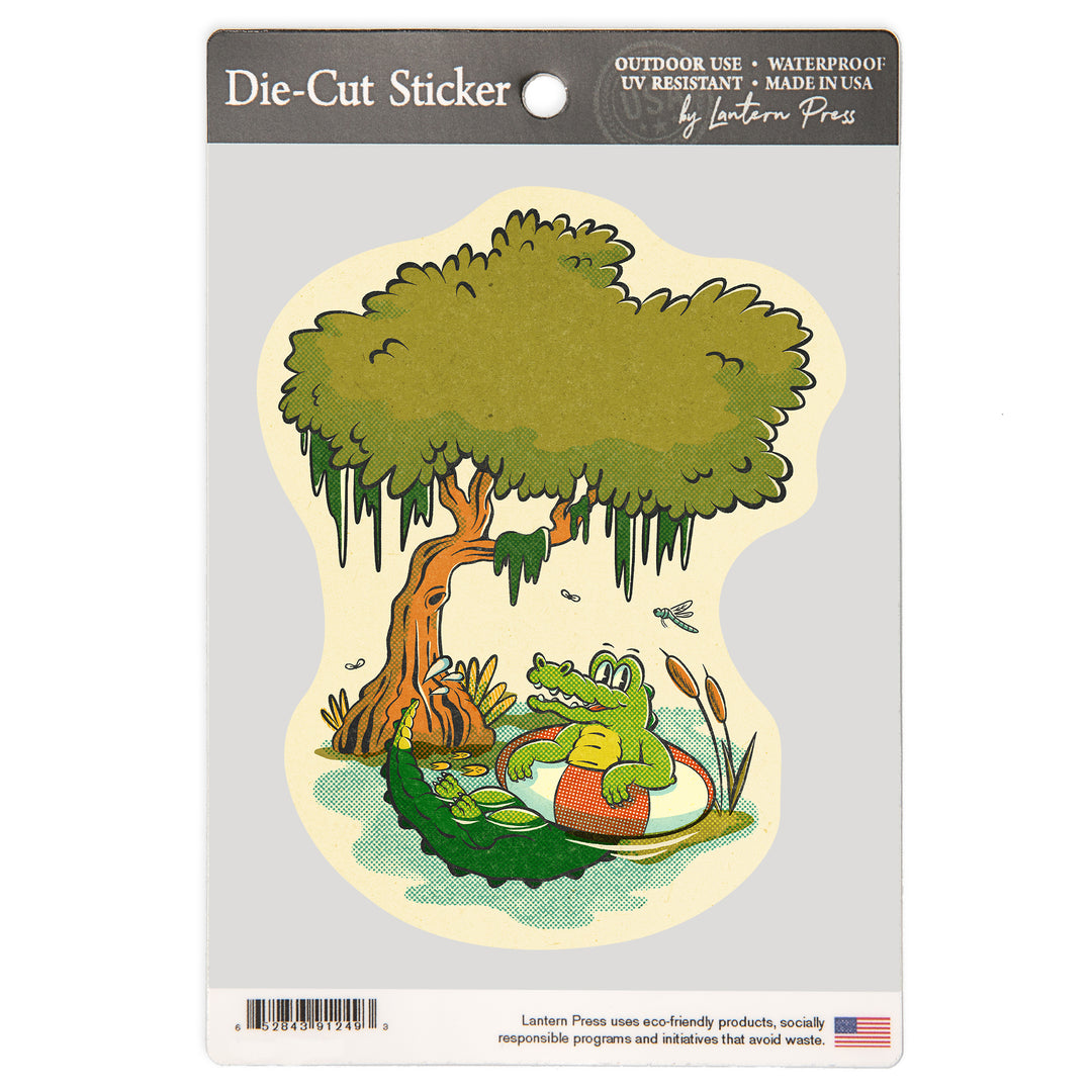 Vintage Mascot, Alligator, Vinyl Sticker