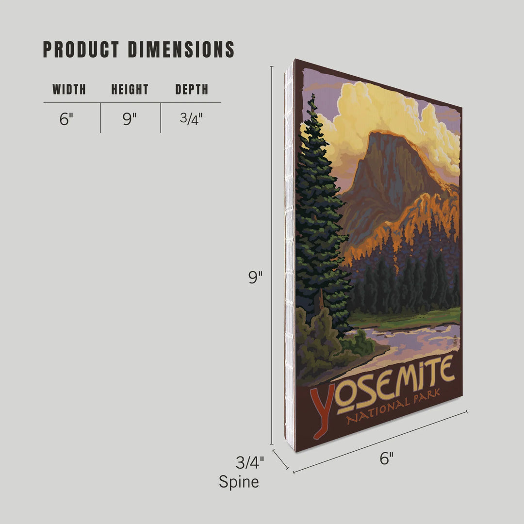 Lined 6x9 Journal, Yosemite National Park, California, Half Dome, Lay Flat, 193 Pages, FSC paper