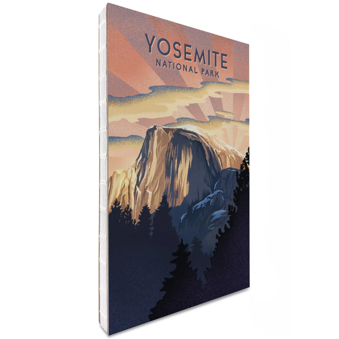 Lined 6x9 Journal, Yosemite National Park, California, Litho, Half Dome, Lay Flat, 193 Pages, FSC paper