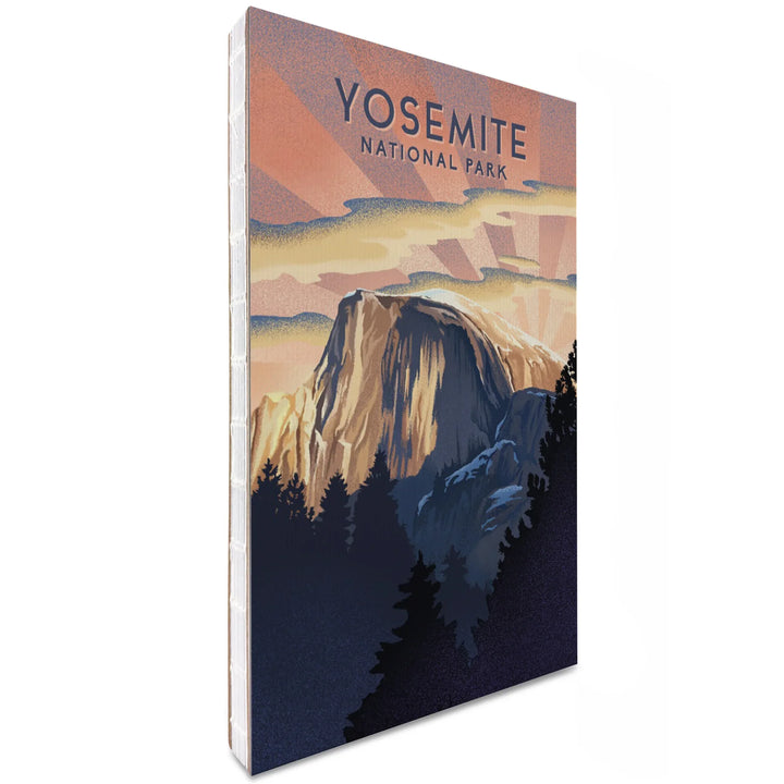 Lined 6x9 Journal, Yosemite National Park, California, Litho, Half Dome, Lay Flat, 193 Pages, FSC paper