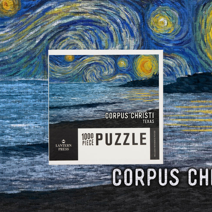 Corpus Christi, Texas, Starry Night, Coastline, Jigsaw Puzzle