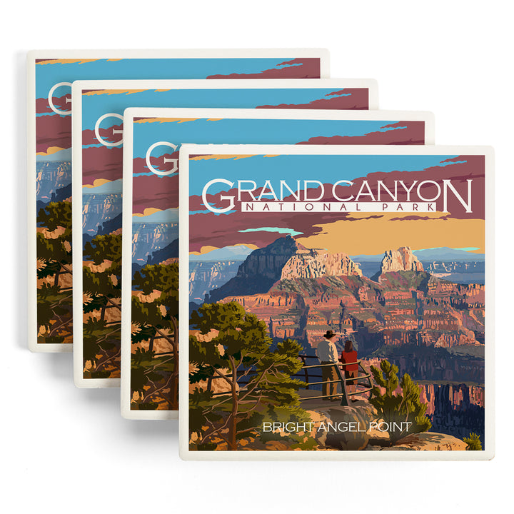 Grand Canyon National Park, Arizona, Painterly Series, Bright Angel Point, Coasters