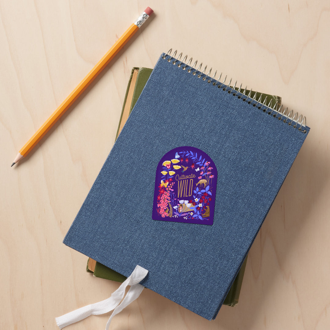 Cultivate Wild, Floral, Vinyl Sticker