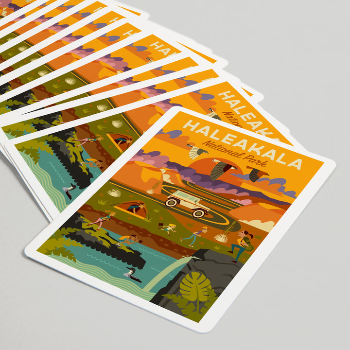 Playing Cards, Haleakalā National Park, Hawaii, Geometric National Park Series, 52 Card Deck with Jokers in Box, Unique Art