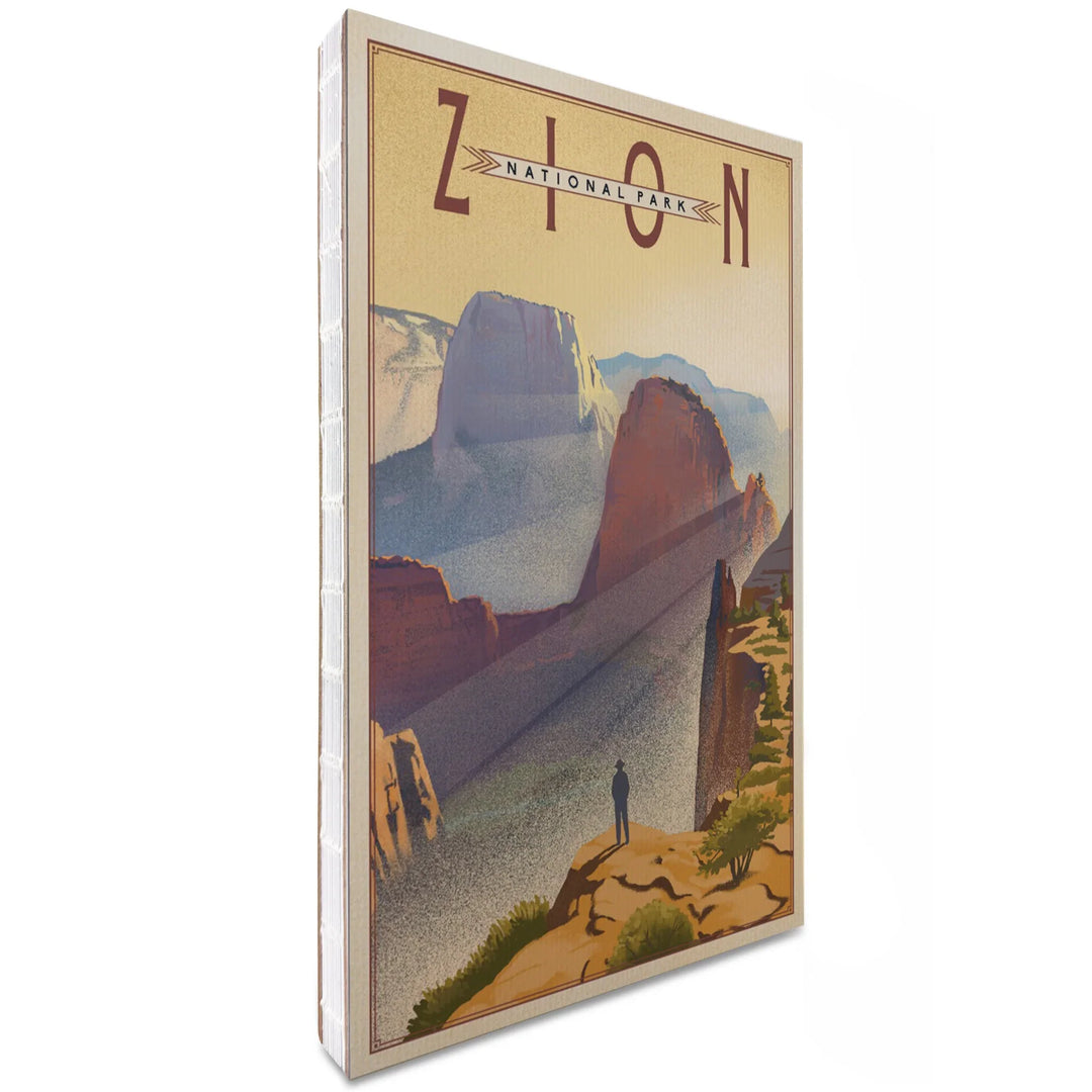 Lined 6x9 Journal, Zion National Park, Lithograph, Lay Flat, 193 Pages, FSC paper