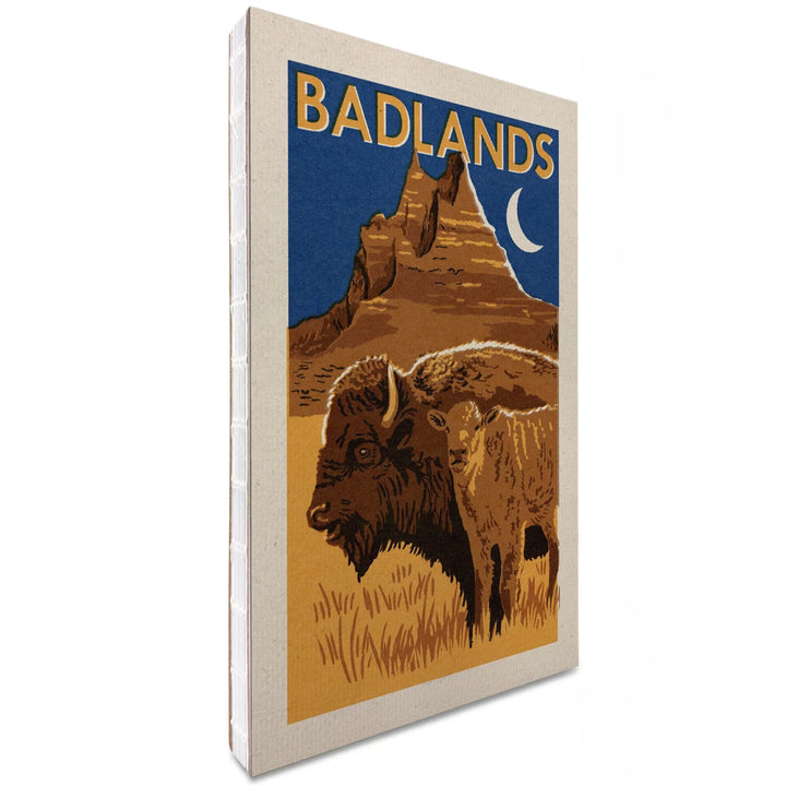 Lined 6x9 Journal, Badlands National Park, Woodblock, Lay Flat, 193 Pages, FSC paper