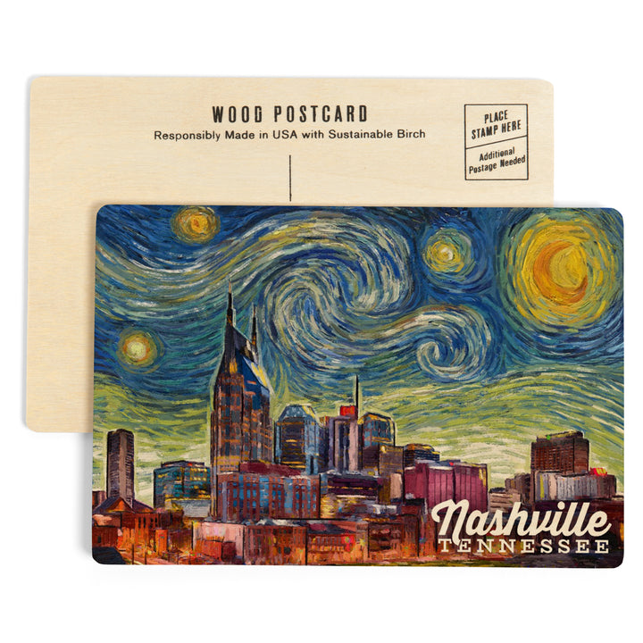 Nashville, Tennessee, Starry Night City Series, Wood Sign and Postcards