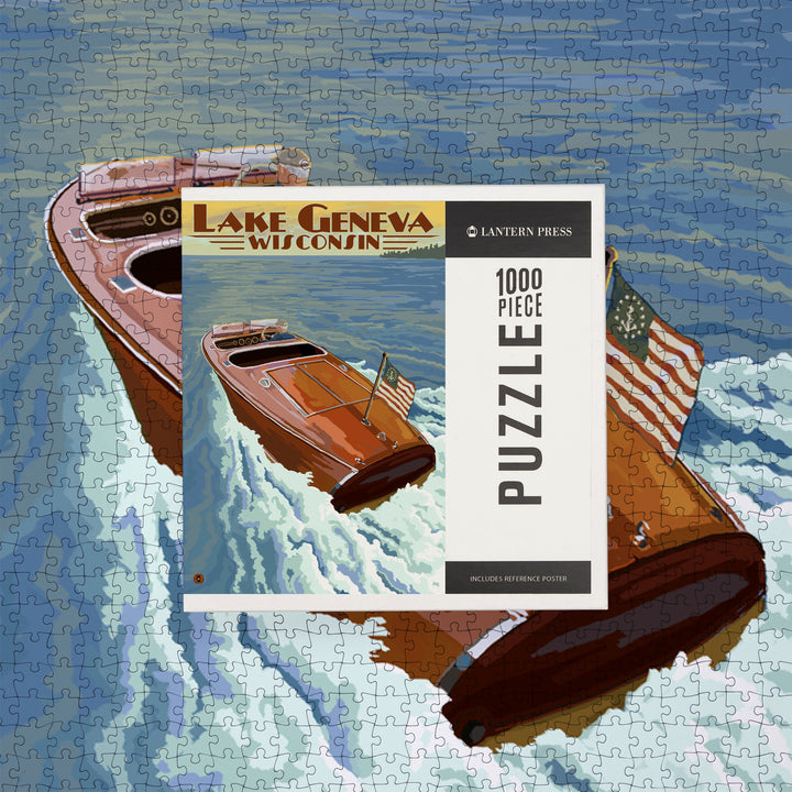 Lake Geneva, Wisconsin, Wooden Boat, Jigsaw Puzzle