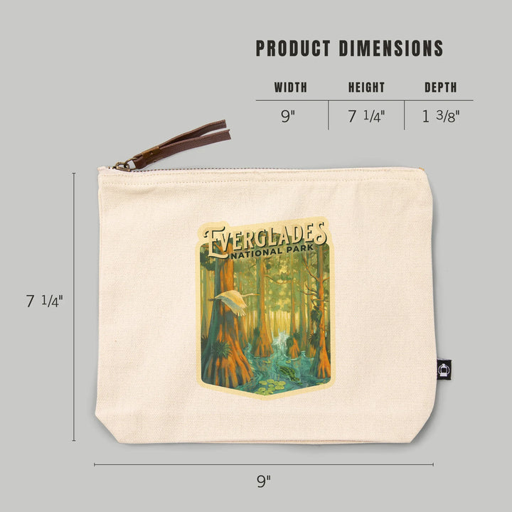 Everglades National Park, Florida, Oil Painting, Organic Cotton Zipper Pouch, Go Bag