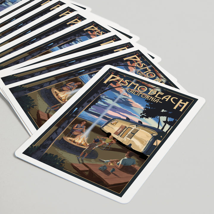 Playing Cards, Pismo Beach, California, Retro Camper and Lake, 52 Card Deck with Jokers in Box, Unique Art