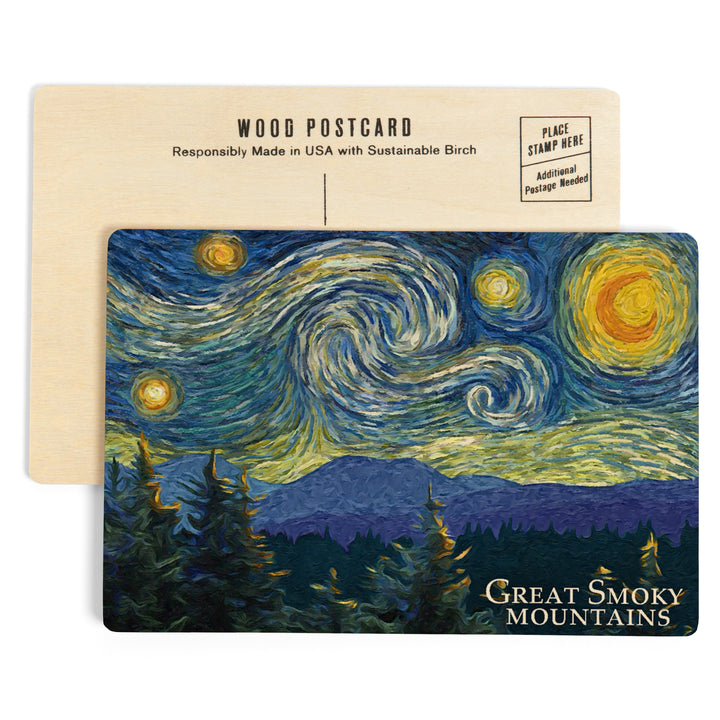 Great Smoky Mountains, Starry Night, Wood Sign and Postcards