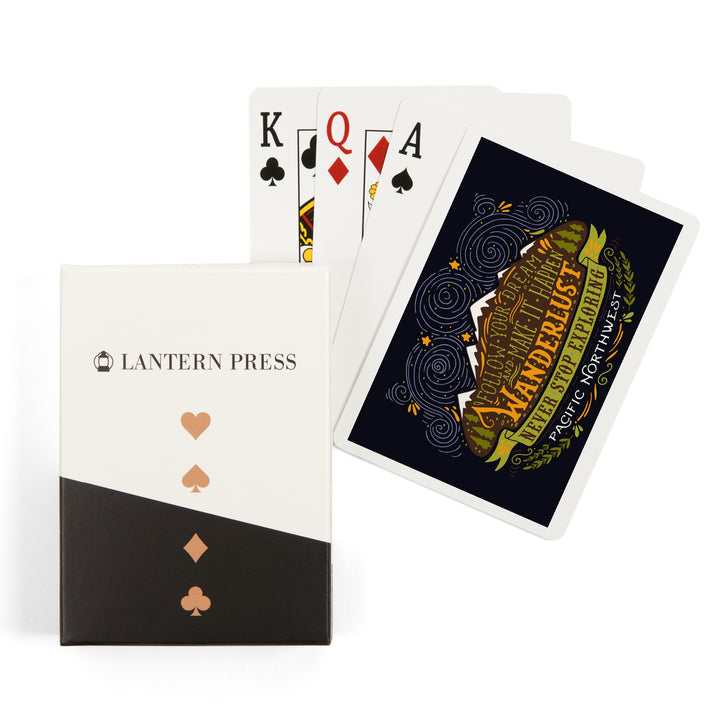 Playing Cards, Pacific Northwest, Wanderlust, Never Stop Exploring, 52 Card Deck with Jokers in Box, Unique Art