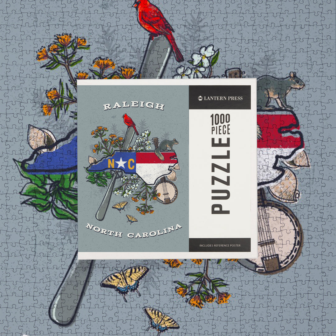 Raleigh, North Carolina, State Treasure Trove, 1000 Piece Jigsaw Puzzle