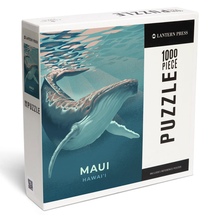 Maui, Hawaii, Lithograph, Humpback Whale, 1000 Piece Jigsaw Puzzle