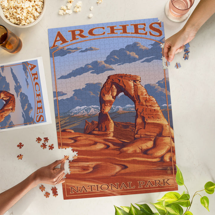 Arches National Park, Utah, Delicate Arch, Painterly Series, Jigsaw Puzzle