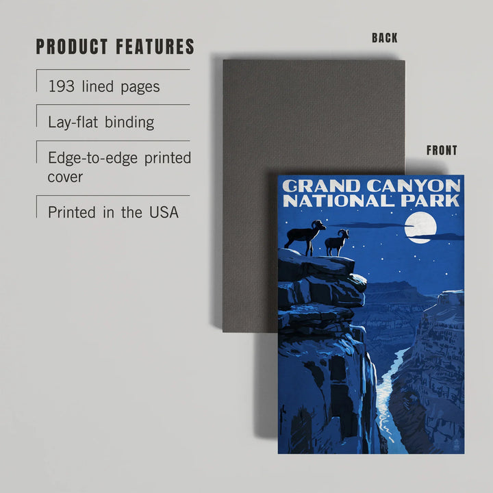 Lined 6x9 Journal, Grand Canyon National Park, Arizona, Night Scene, Lay Flat, 193 Pages, FSC paper