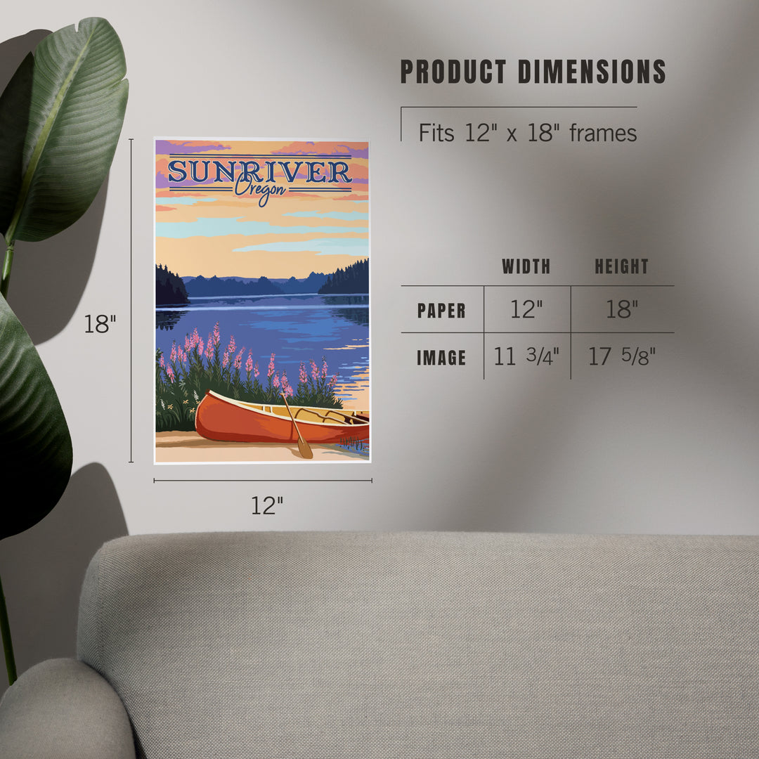 Sunriver, Oregon, Canoe and Lake, Art & Giclee Prints