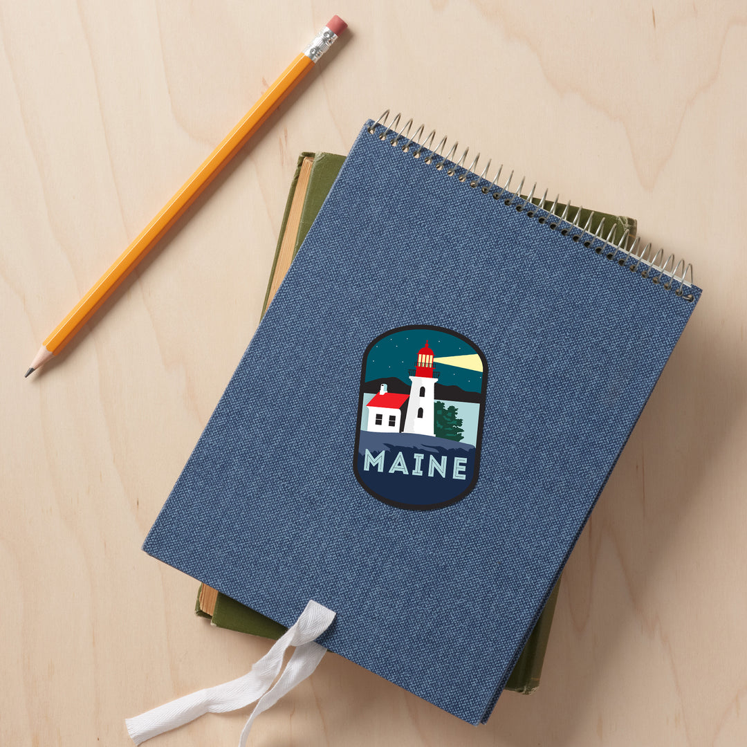 Maine, Lighthouse, Vector Style, Contour, Vinyl Sticker